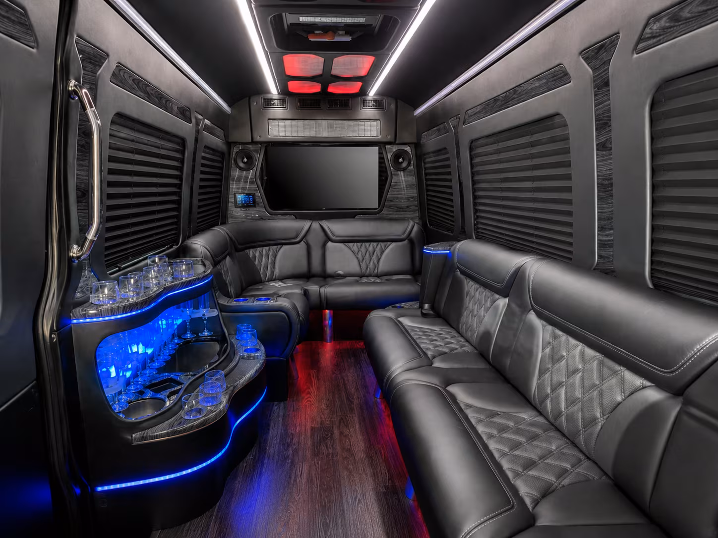 santa maria 40 passenger party bus inside